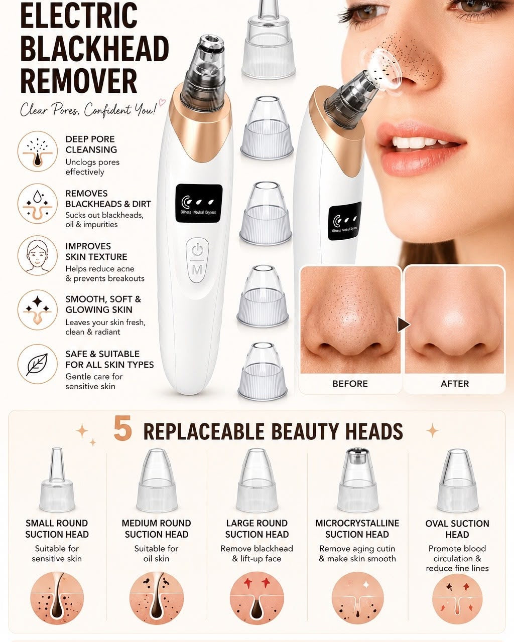 Electric Pore Vacuum Cleaner – Deep Pore & Blackhead Remover