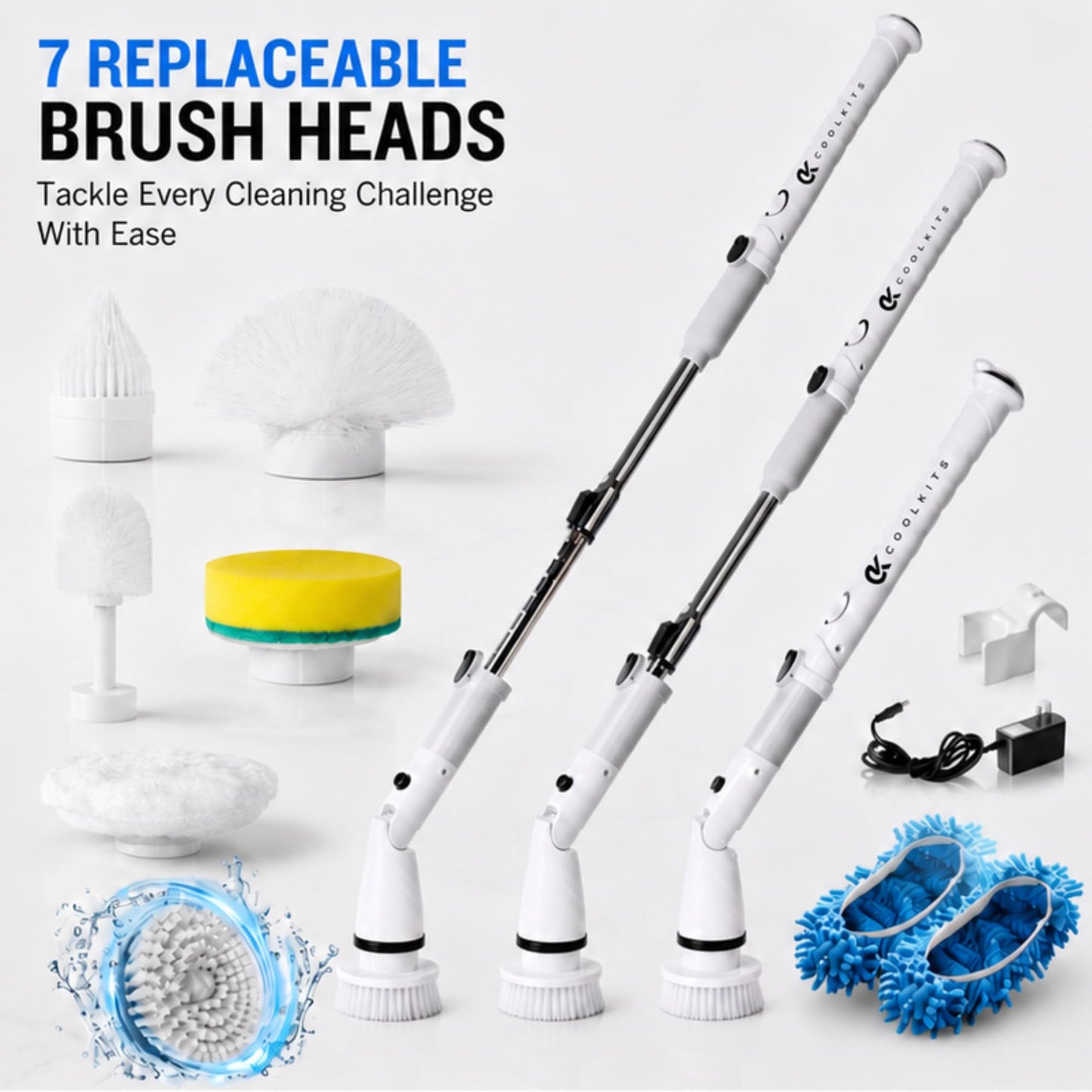 Cordless Electric Spin Scrubber – Rechargeable Power Cleaning Brush for Bathroom, Kitchen & Tiles