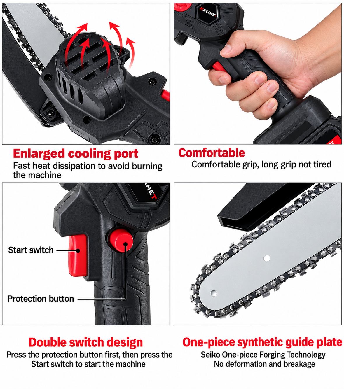 24V Cordless Mini Chainsaw Kit – Rechargeable Electric Pruning Saw with 2 Batteries & Accessories