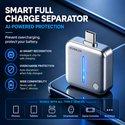 Smart Auto Self-Disconnecting Charger – Automatic Power Cut-Off Charging Adapter