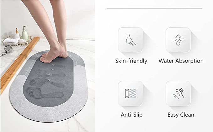 Premium Quick-Dry Bathroom Mat | Soft Absorbent Anti-Slip Bath Rug