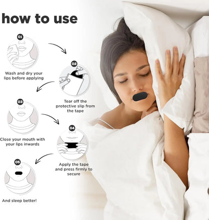 NasoRest™ Sleep Strips – Gentle Mouth Tape for Nighttime Nasal Breathing