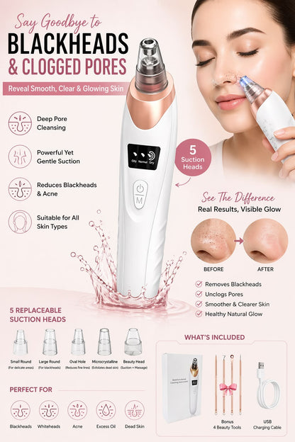 Electric Pore Vacuum Cleaner – Deep Pore & Blackhead Remover