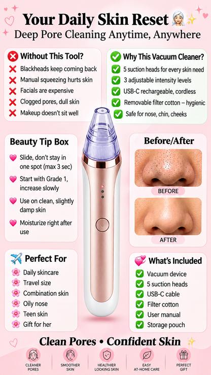 Electric Pore Vacuum Cleaner – Deep Pore & Blackhead Remover
