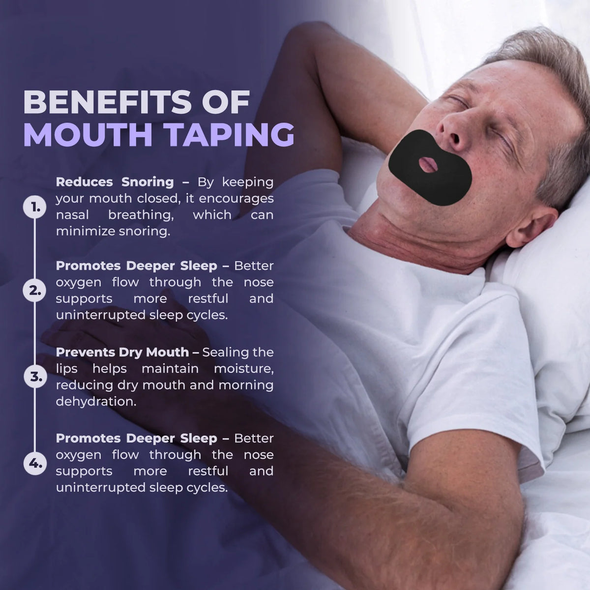 NasoRest™ Sleep Strips – Gentle Mouth Tape for Nighttime Nasal Breathing