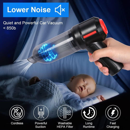 2-in-1 Portable Mini Air Duster & Vacuum Cleaner – Rechargeable Cordless Powerful Cleaning Blower