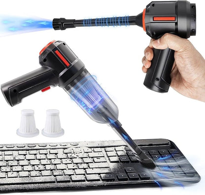 2-in-1 Portable Mini Air Duster & Vacuum Cleaner – Rechargeable Cordless Powerful Cleaning Blower