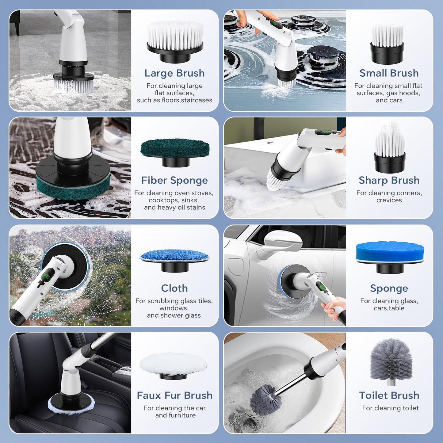 Cordless Electric Spin Scrubber – Rechargeable Power Cleaning Brush for Bathroom, Kitchen & Tiles