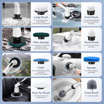 Cordless Electric Spin Scrubber – Rechargeable Power Cleaning Brush for Bathroom, Kitchen & Tiles